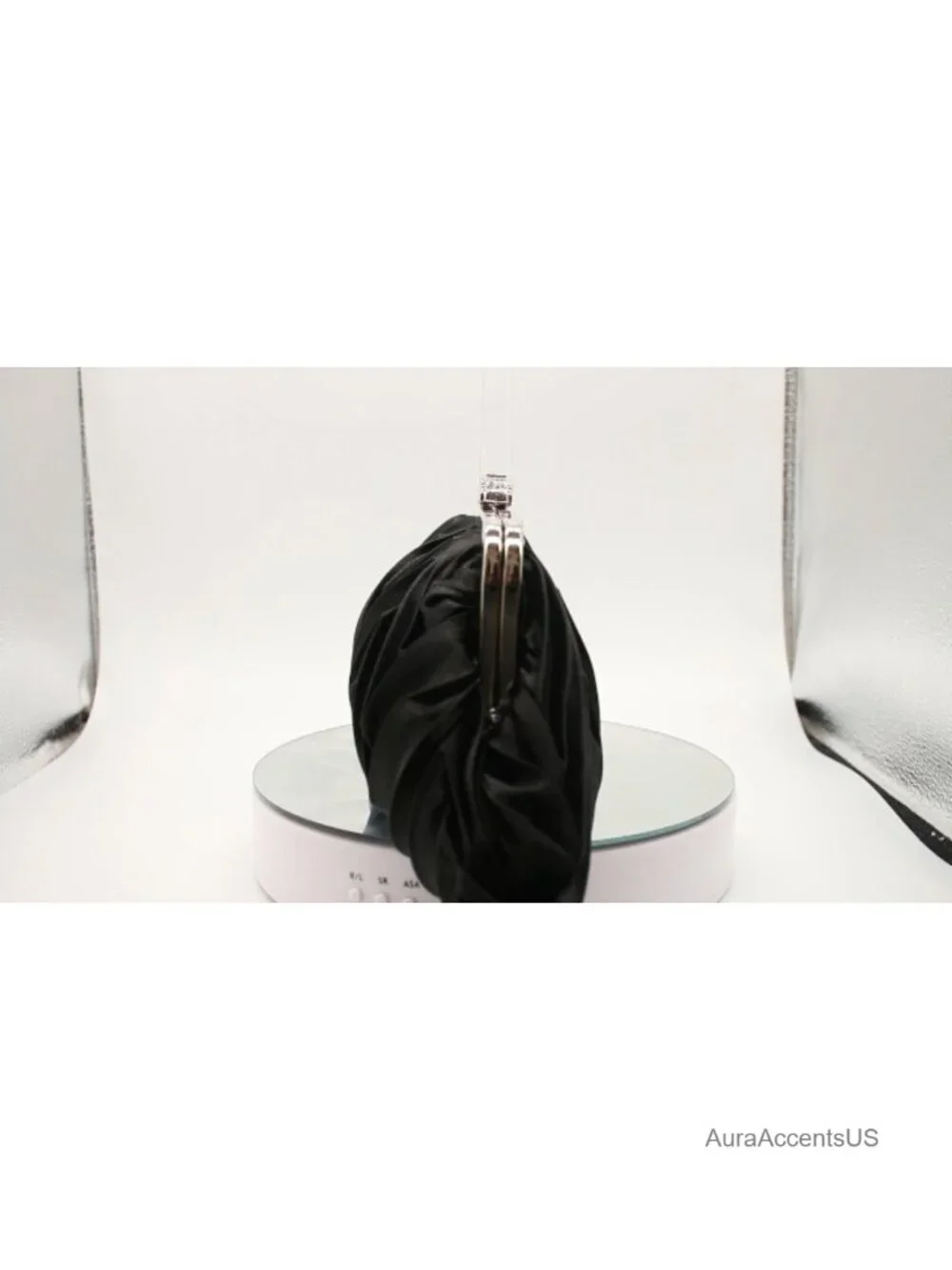 Satin Rhinestone Evening Clutch Purse with Chain